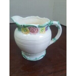 Vintage 1988 Haldon Group White Creamer With Floral Accent